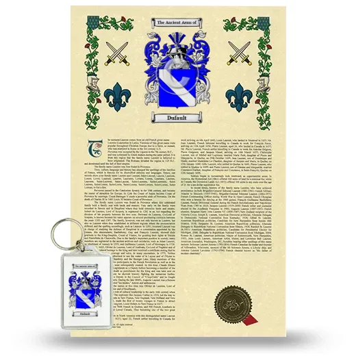 Dufault Armorial History and Keychain Package