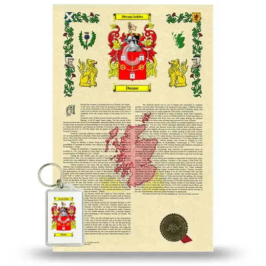 Dunne Armorial History and Keychain Package