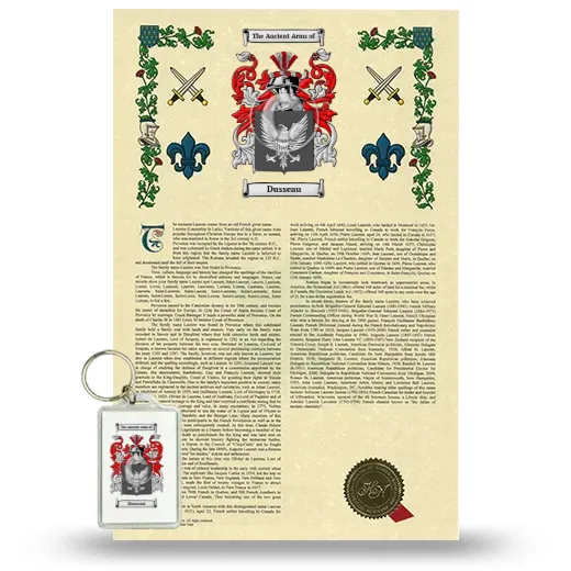 Dusseau Armorial History and Keychain Package
