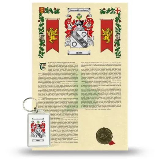 Eanes Armorial History and Keychain Package