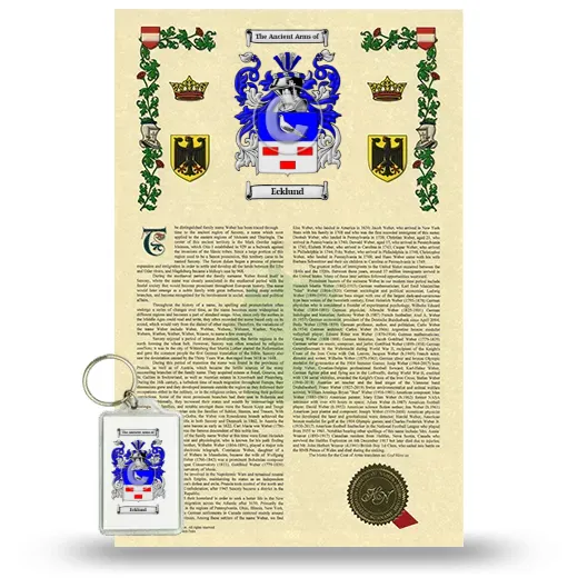 Ecklund Armorial History and Keychain Package