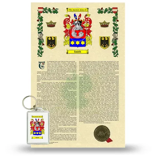Emich Armorial History and Keychain Package