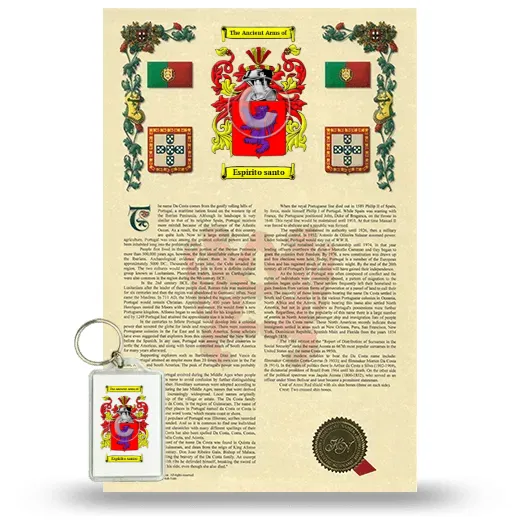 Espirito santo Armorial History and Keychain Package