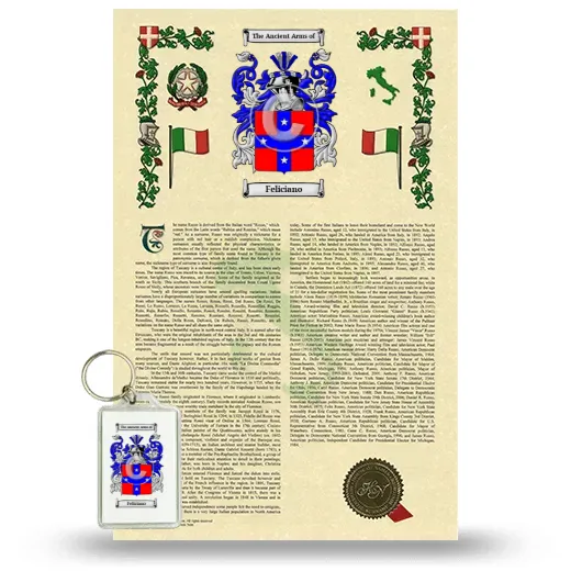 Feliciano Armorial History and Keychain Package