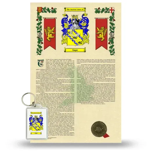Gape Armorial History and Keychain Package