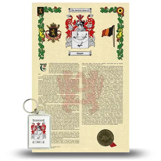 Gayet Armorial History and Keychain Package