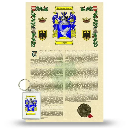 Gayst Armorial History and Keychain Package