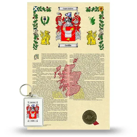 Geddis Armorial History and Keychain Package