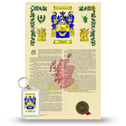 Gelaspey Armorial History and Keychain Package