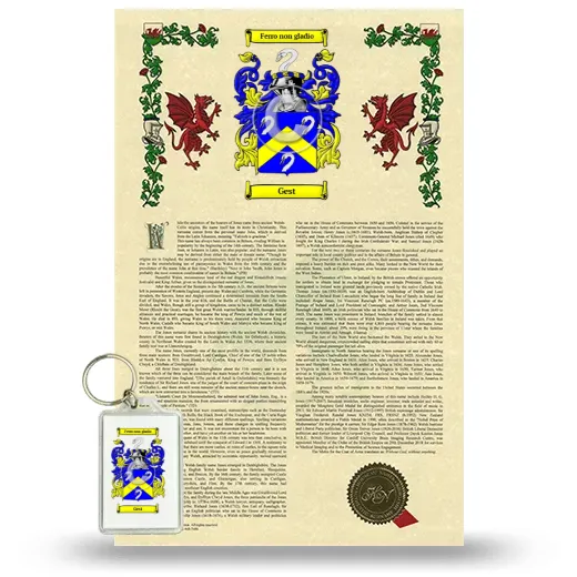 Gest Armorial History and Keychain Package
