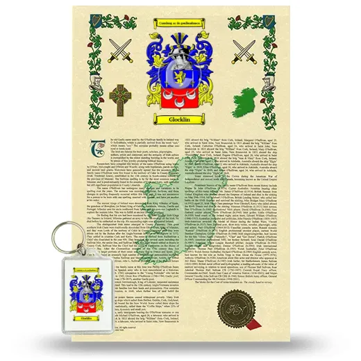 Glocklin Armorial History and Keychain Package