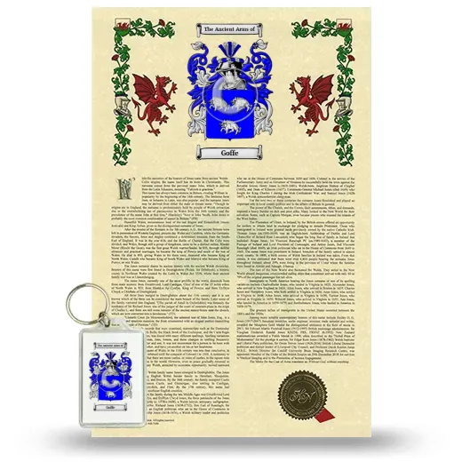 Goffe Armorial History and Keychain Package