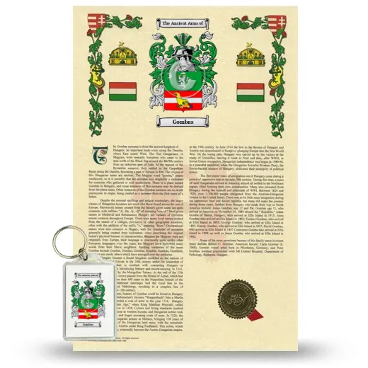 Gombas Armorial History and Keychain Package