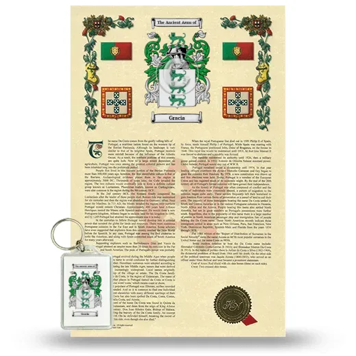 Gracia Armorial History and Keychain Package