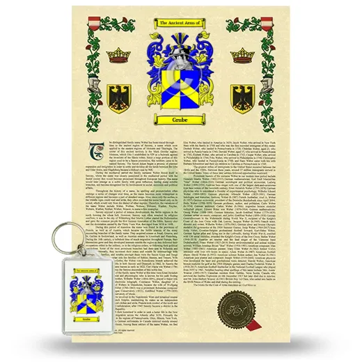 Grube Armorial History and Keychain Package