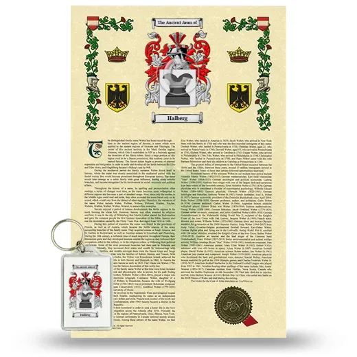 Halberg Armorial History and Keychain Package