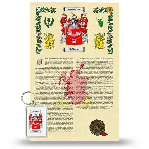 Halivane Armorial History and Keychain Package