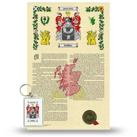 Halliday Armorial History and Keychain Package