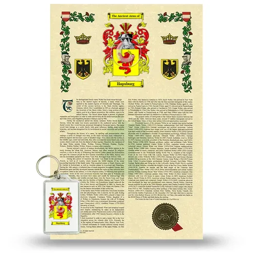 Hapsburg Armorial History and Keychain Package
