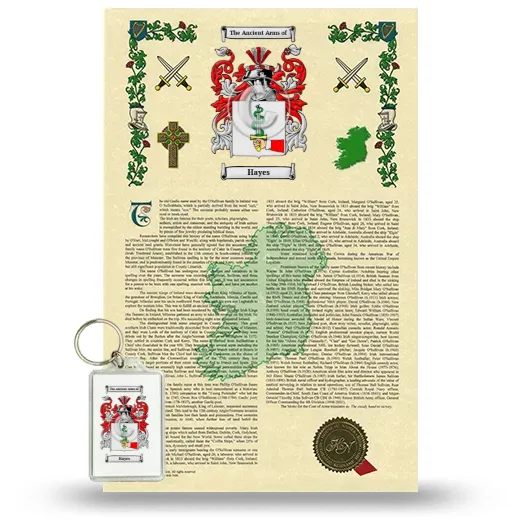 Hayes Armorial History and Keychain Package