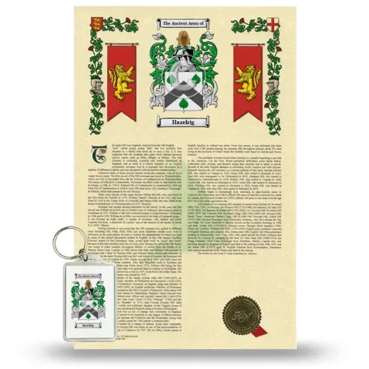 Hazelrig Armorial History and Keychain Package