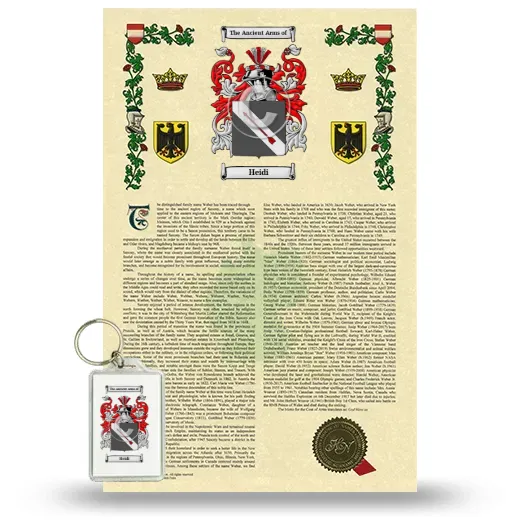 Heidi Armorial History and Keychain Package