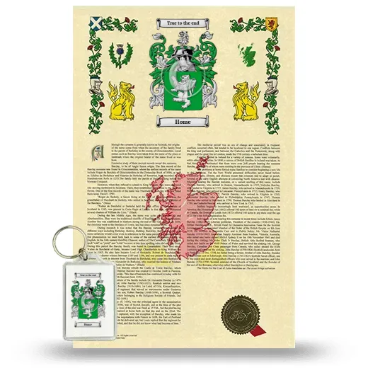 Home Armorial History and Keychain Package