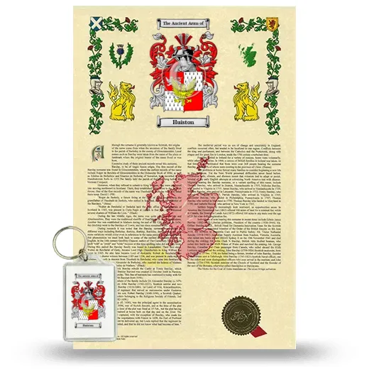 Huiston Armorial History and Keychain Package