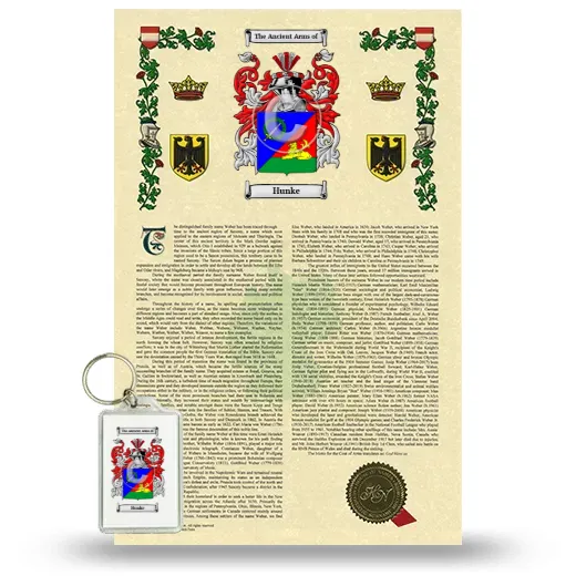 Hunke Armorial History and Keychain Package