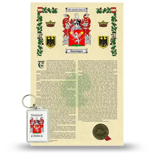 Huntzinger Armorial History and Keychain Package
