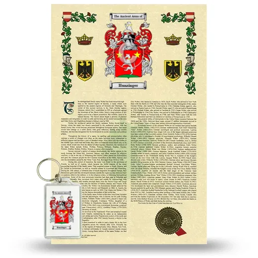 Hunzinger Armorial History and Keychain Package