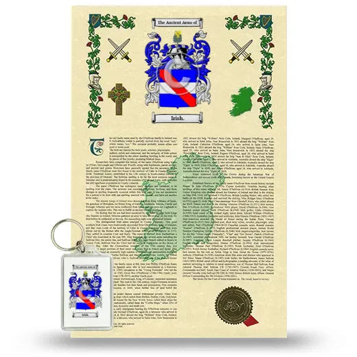 Irish. Armorial History and Keychain Package