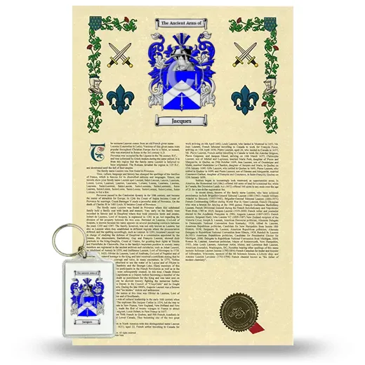 Jacques Armorial History and Keychain Package