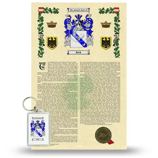 Keck Armorial History and Keychain Package