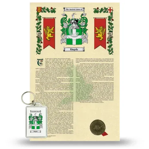 Kingsly Armorial History and Keychain Package