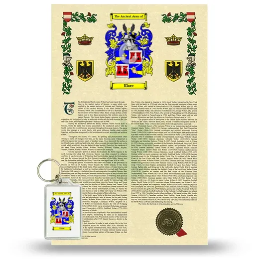 Klare Armorial History and Keychain Package