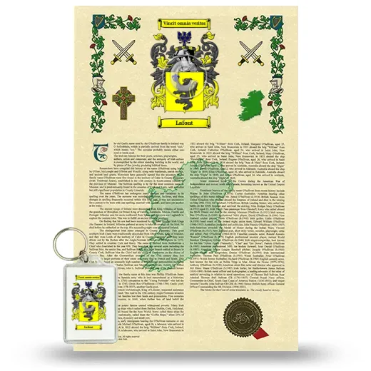 Lafont Armorial History and Keychain Package