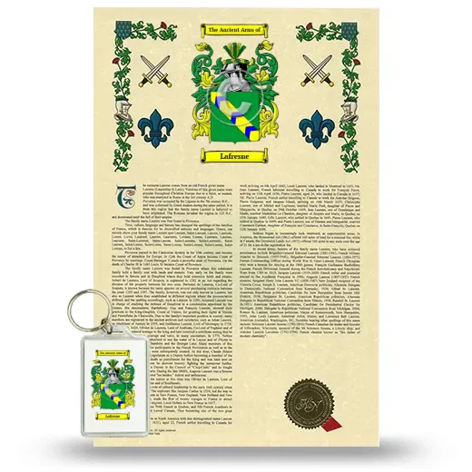 Lafresne Armorial History and Keychain Package
