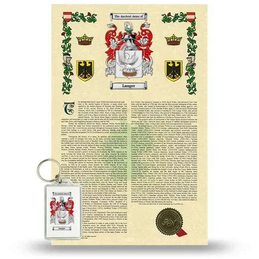 Langer Armorial History and Keychain Package