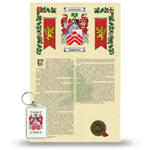 Langstome Armorial History and Keychain Package