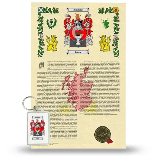 Larry Armorial History and Keychain Package