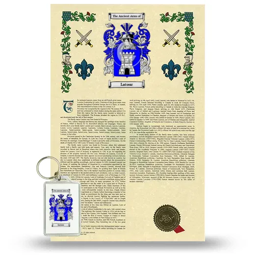 Latour Armorial History and Keychain Package