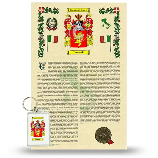 Leonardi Armorial History and Keychain Package