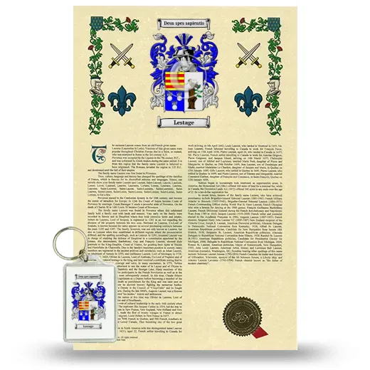 Lestage Armorial History and Keychain Package