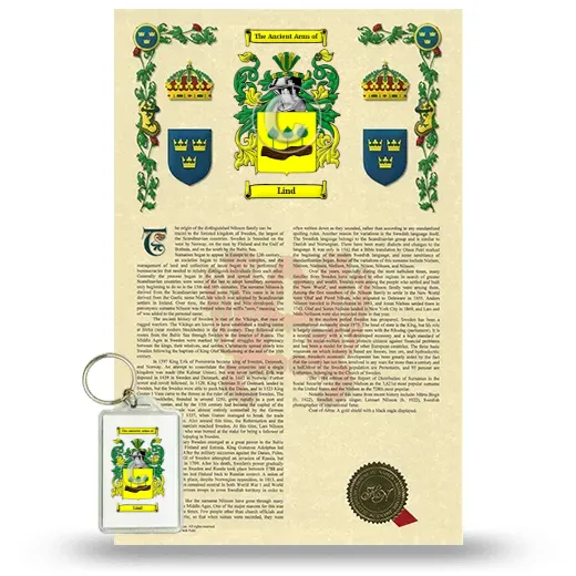 Lind Armorial History and Keychain Package