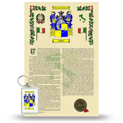 Lodato Armorial History and Keychain Package