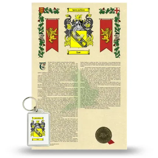 Loe Armorial History and Keychain Package