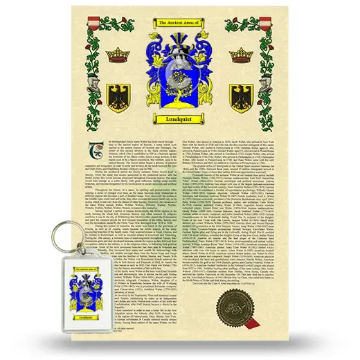 Lundquist Armorial History and Keychain Package