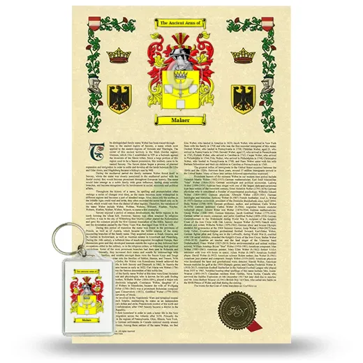 Malaer Armorial History and Keychain Package