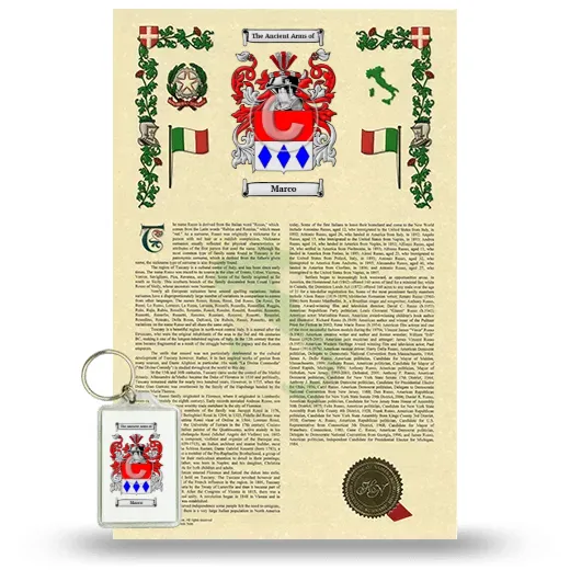 Marco Armorial History and Keychain Package